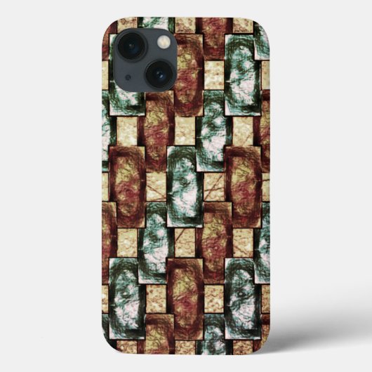 Gepantserde en gespikkelde bruine, rechthoekige st Case-Mate iPhone case (Achterkant)