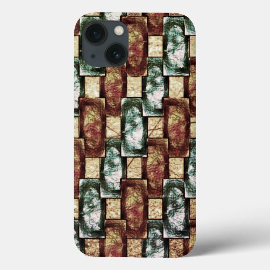 Gepantserde en gespikkelde bruine, rechthoekige st Case-Mate iPhone case (Achterkant)