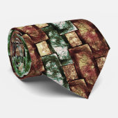 Gepantserde en gespikkelde bruine, rechthoekige st stropdas (Opgerold)