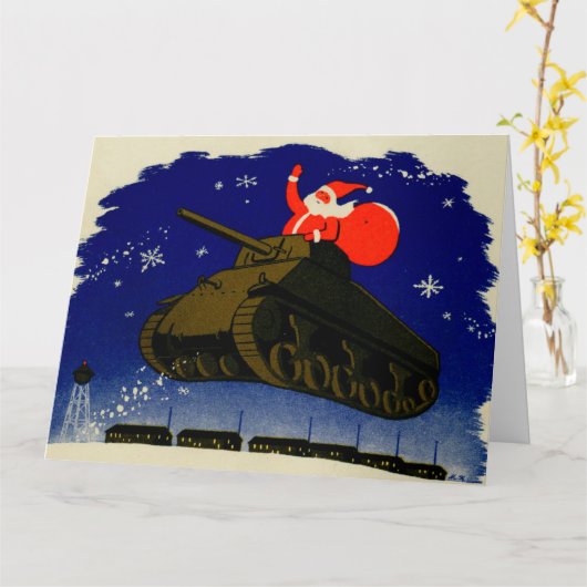 Gepantserde Kerstman Kaart (Gele Bloem)