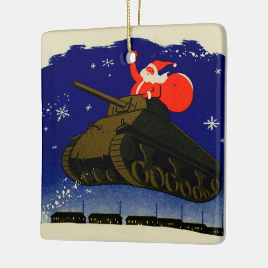 Gepantserde Kerstman Keramisch Ornament (Links)