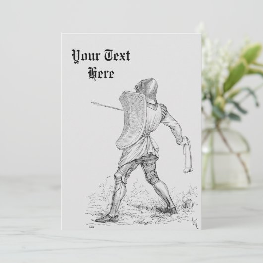  gepantserde Knight Medieval Warrior Custom Kaart (Staand voorkant)
