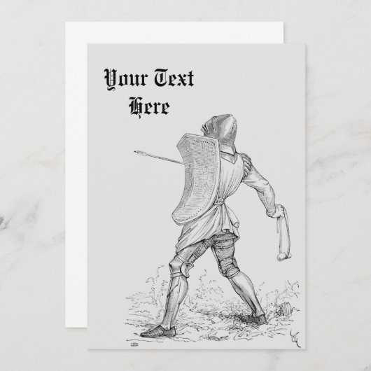 gepantserde Knight Medieval Warrior Custom Kaart (Voorkant / Achterkant)