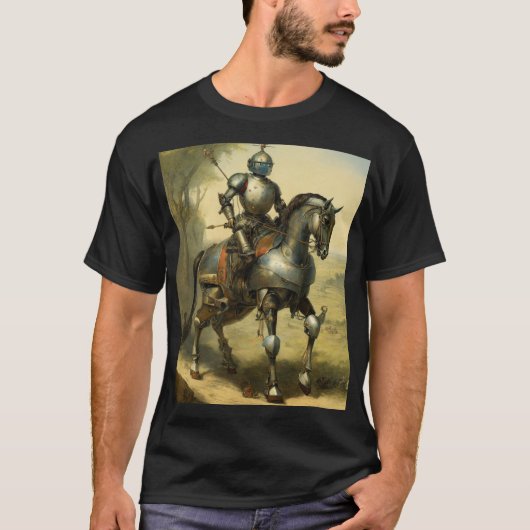 Gepantserde Majesteit: De Ridder Noble Ride T-shirt (Voorkant)