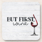 Gepantserde rode wijn op gewitwaserd hout bier onderzetter (Voorkant)