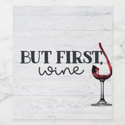 Gepantserde rode wijn op gewitwaserd hout wijn etiket (Enkel label)