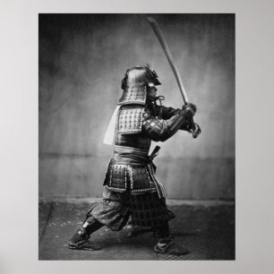 Gepantserde Samurai met zwaard en Dagger in 1860 Poster