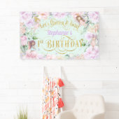 Gepantserde tuin Fairy, eerste verjaardag achtergr Spandoek (Insitu)