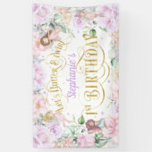 Gepantserde tuin Fairy, eerste verjaardag achtergr Spandoek (Verticaal)