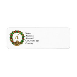 Geparafeerde engel en krans etiket