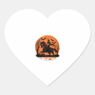 Geparafeerde ridder op een paard met een pompoen o hart sticker