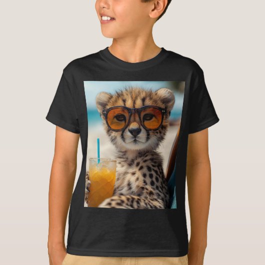 Gepard mit entspannter Strandstimmung T-shirt (Voorkant)
