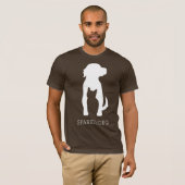 GEPAREERD logo t-shirt - wit op bruin (Voorkant volledig)