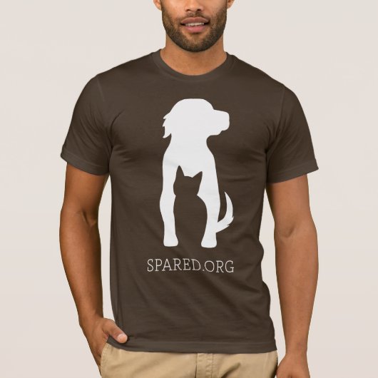 GEPAREERD logo t-shirt - wit op bruin (Voorkant)