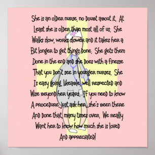 Gepareerde verpleegkunst Afdrukken "gewaardeerd" Poster
