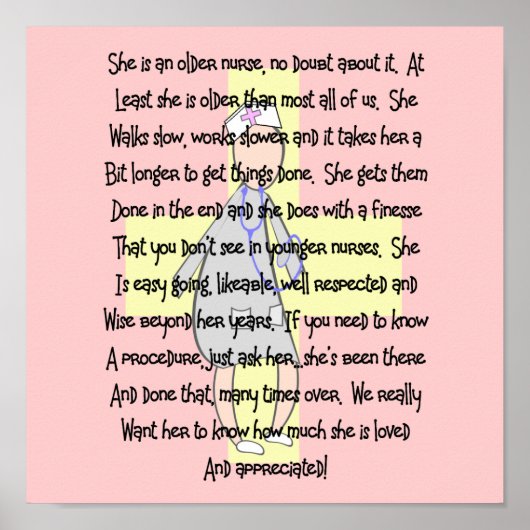 Gepareerde verpleegkunst Afdrukken "gewaardeerd" Poster (Voorkant)