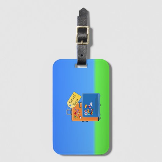 Gepareerde verpleegsters, verpakt en klaar om te g bagagelabel (Voorkant (verticaal))