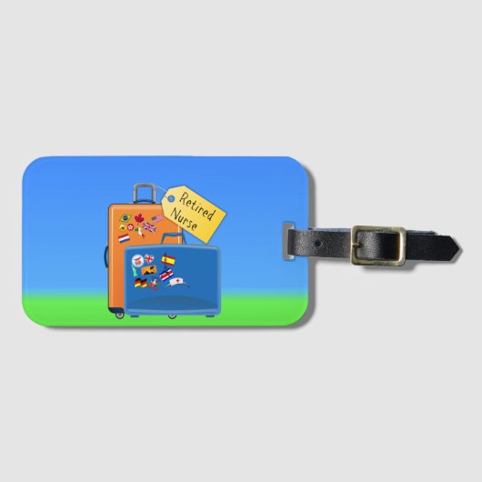 Gepareerde verpleegsters, verpakt en klaar om te g bagagelabel (Voorkant (horizontaal))