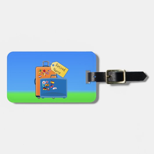 Gepareerde verpleegsters, verpakt en klaar om te g bagagelabel (Voorkant horizontaal)