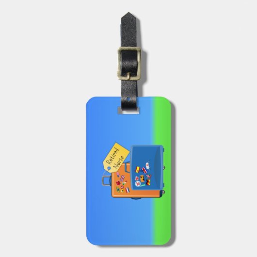 Gepareerde verpleegsters, verpakt en klaar om te g bagagelabel (Voorkant verticaal)