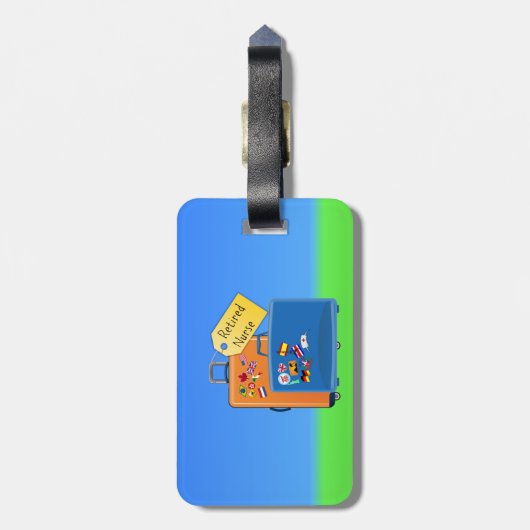 Gepareerde verpleegsters, verpakt en klaar om te g bagagelabel (Achterkant verticaal)