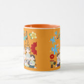 Geparfumeerde bloemensplash oranje mok (Midden)