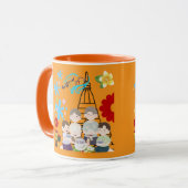 Geparfumeerde bloemensplash oranje mok (Voorkant links)