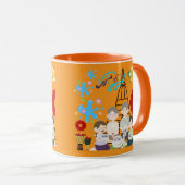 Geparfumeerde bloemensplash oranje mok (Voorkant rechts)