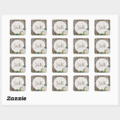 Geparineerde Rustic Wood White Rose Wedding Sticke Vierkante Sticker (Vel)