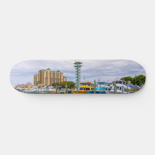 Geparkeerde boten Destin Florida haven Skateboard (Horizontaal)
