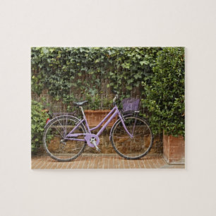 Geparkeerde fiets, Pienza, Italië, Toscane Legpuzzel