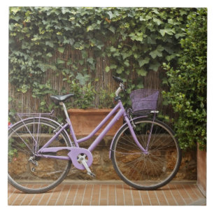 Geparkeerde fiets, Pienza, Italië, Toscane Tegeltje