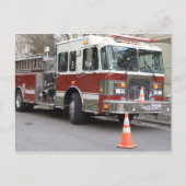 Geparkeerde Red Fire Engine Briefkaart (Voorkant)