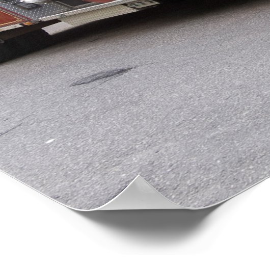 Geparkeerde Red Fire Engine Poster (Hoek)