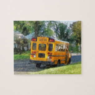Geparkeerde schoolbus legpuzzel