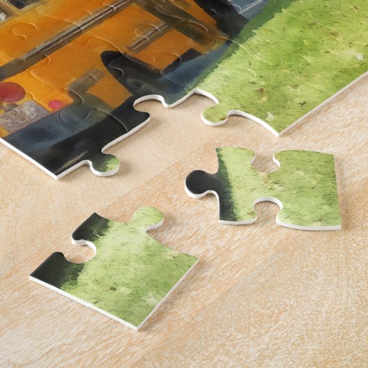 Geparkeerde schoolbus legpuzzel (Zijkant)