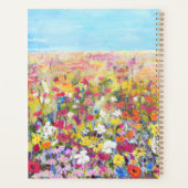 Gepassioneerd blauw oranje geel rood wildbloemenve planner (Achterkant)