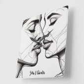 Gepassioneerd Lesbisch Kussen Elegant Vierkante Klok (Hoek)