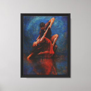 Gepassioneerd paar Dans Abstracte Canvas Art Print