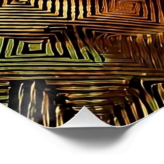 Gepassioneerd paar zoenen in Golden Design ❤️ Perfect Poster (Hoek)