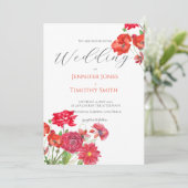 Gepassioneerd rood en oranje klaproos roos Dahlia Kaart (Staand voorkant)