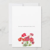 Gepassioneerd rood en oranje klaproos roos Dahlia Kaart (Achterkant)