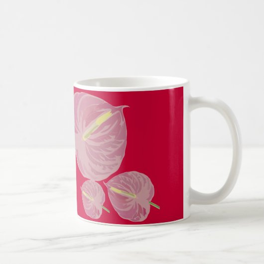 gepassioneerd roze anthurium koffiemok (Rechts)