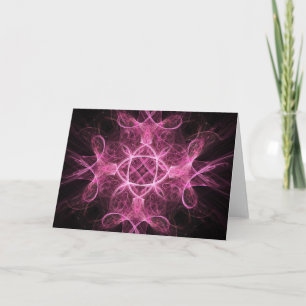 Gepassioneerd roze fractaal Wenskaart Kaart