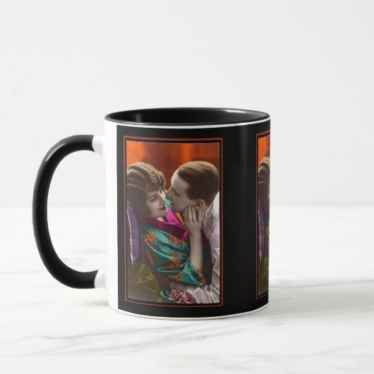 gepassioneerd stel vintage retro mok (Links)