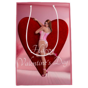 Gepassioneerd Valentijn's Day Meisje in een Korset Medium Cadeauzakje