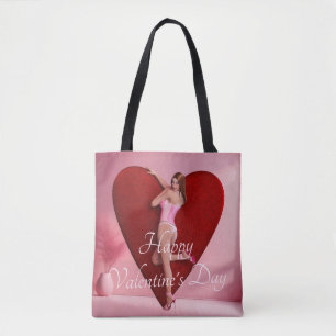 Gepassioneerd Valentijn's Day Meisje in een Korset Tote Bag