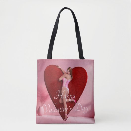 Gepassioneerd Valentijn's Day Meisje in een Korset Tote Bag (Voorkant)