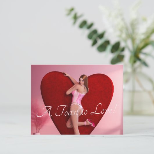 Gepassioneerd Valentijnsdag meisje in een korset Briefkaart (Staand voorkant)