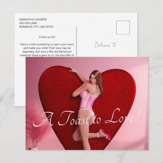 Gepassioneerd Valentijnsdag meisje in een korset Briefkaart (Voorkant / Achterkant)